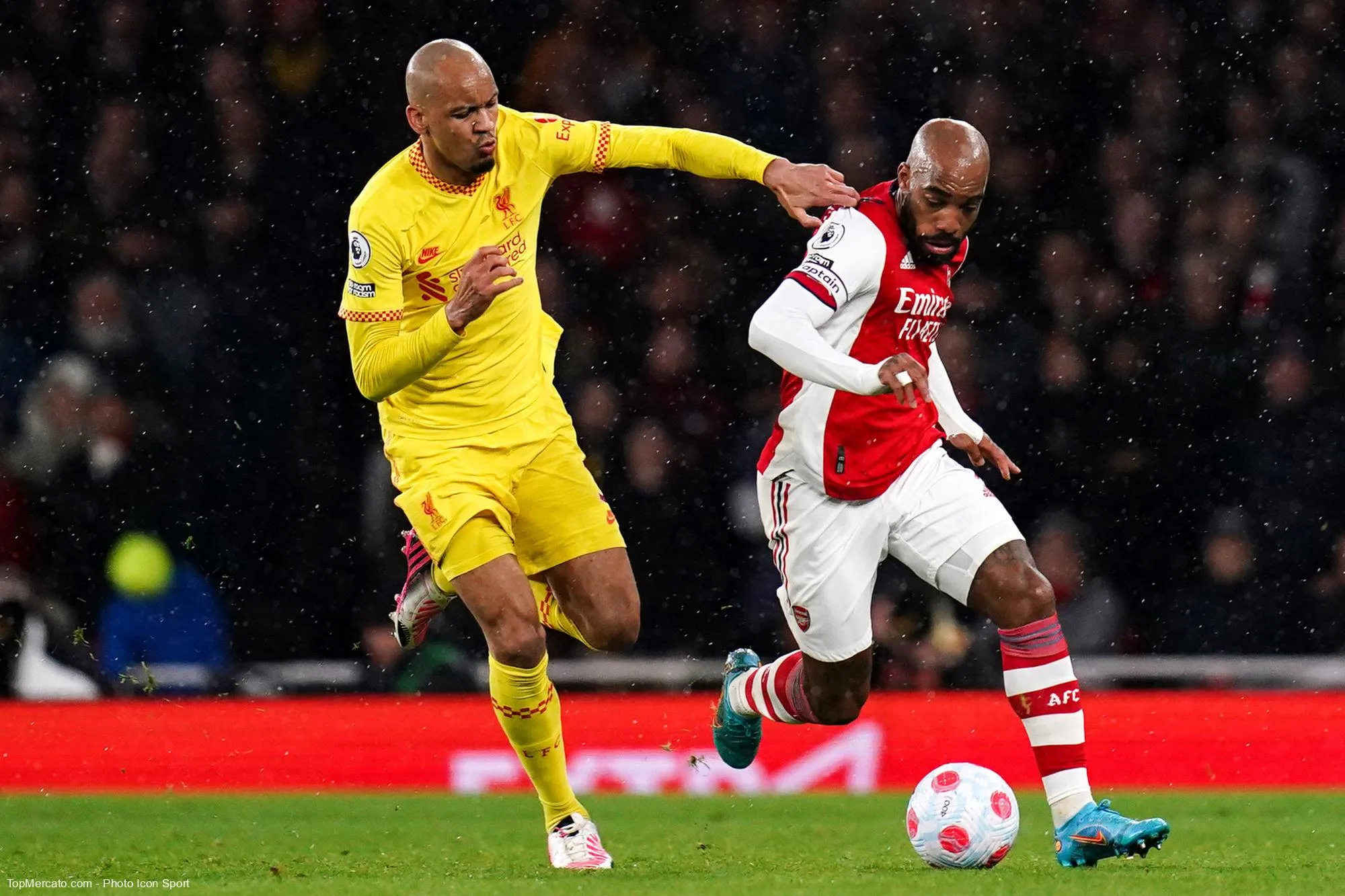 Fabinho et Alexandre Lacazette, match Arsenal-Liverpool