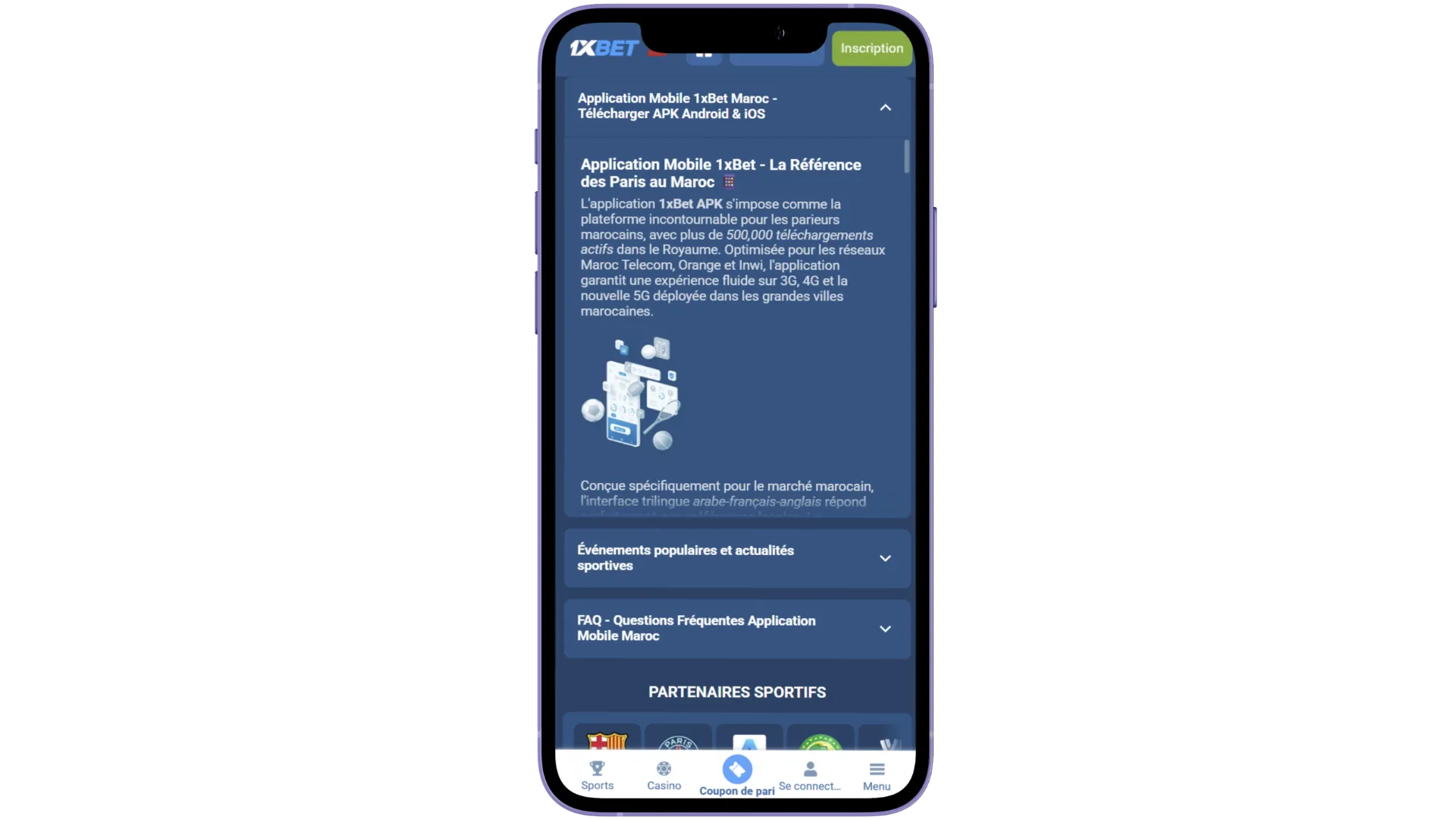 Application mobile 1xbet