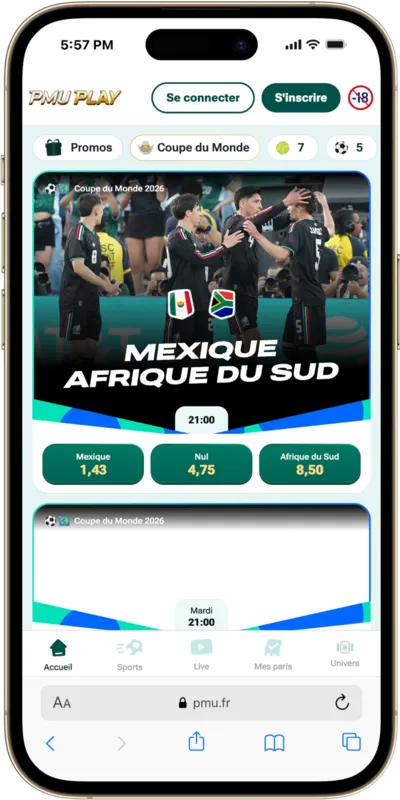 Nouvelle application de PMU Play sur mobile
