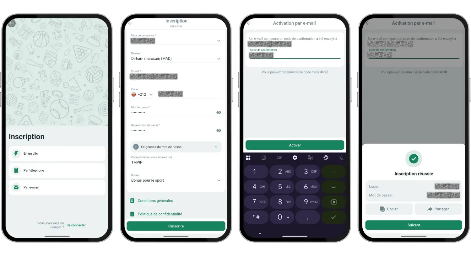 Créer un compte sur BetWinner APK