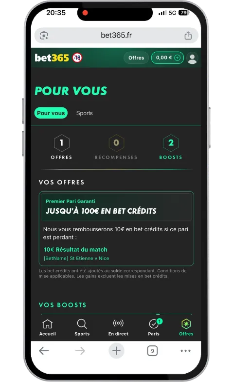 Notre test du bonus de bienvenue chez bet365
