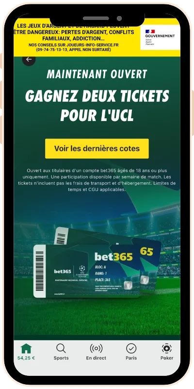 Interface de l'offre où vous pouvez trouver toutes les rencontres éligibles