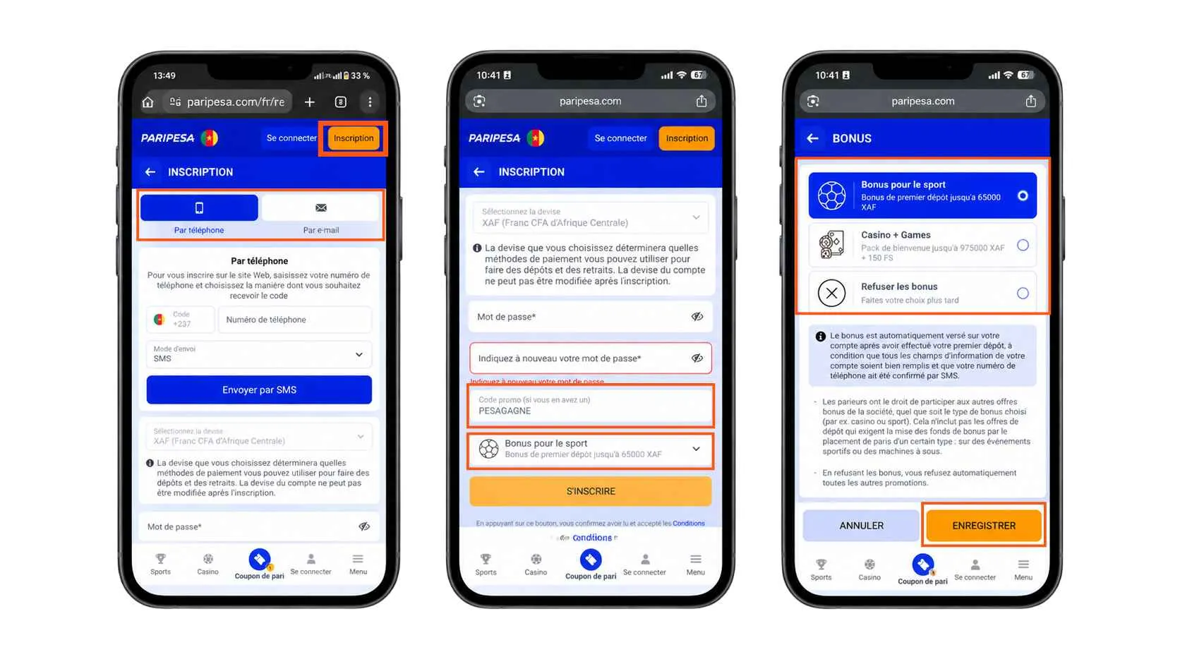 Les étapes pour activer le code promo ParIpesa