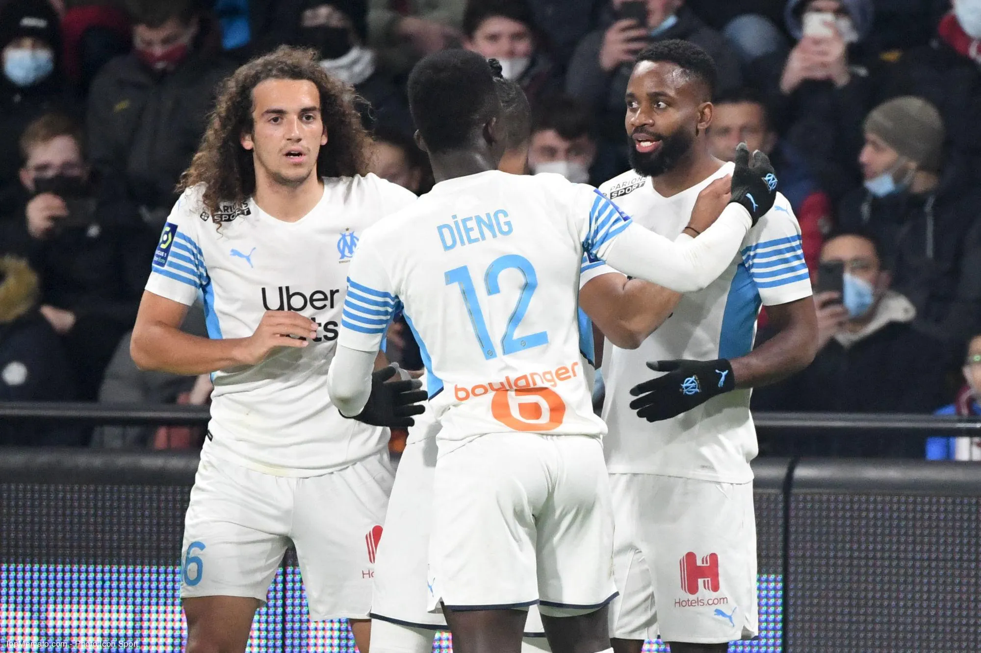 Matteo Guendouzi, Bamba Dieng, Cédric Bakambu, OM
