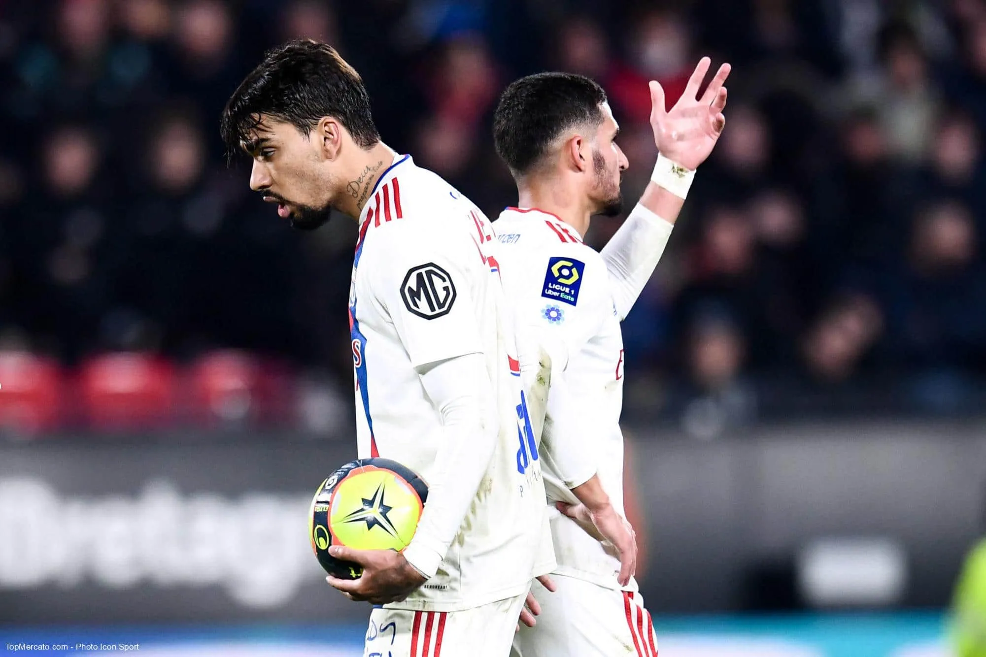 Lucas Paqueta, Houssem Aouar, OL, Olympique Lyonnais