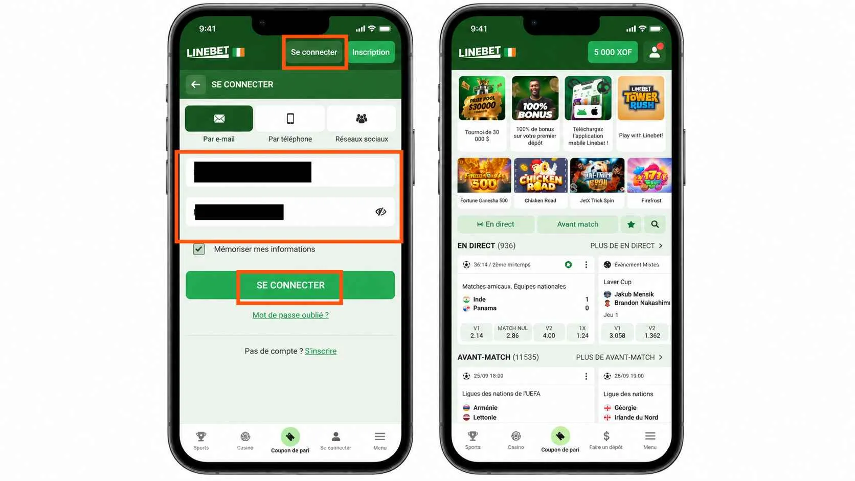 Connection Linebet
