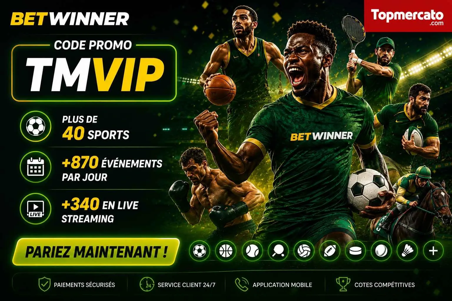 Séléection des sports sur Betwinner 