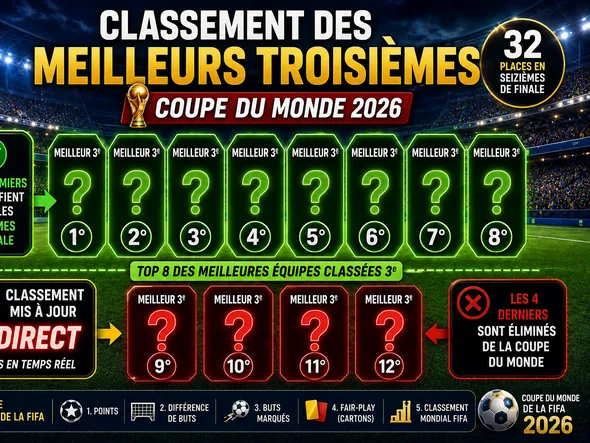 Le classement actualisé des meilleurs 3es de la Coupe du monde 2026 et les critères pour les départager