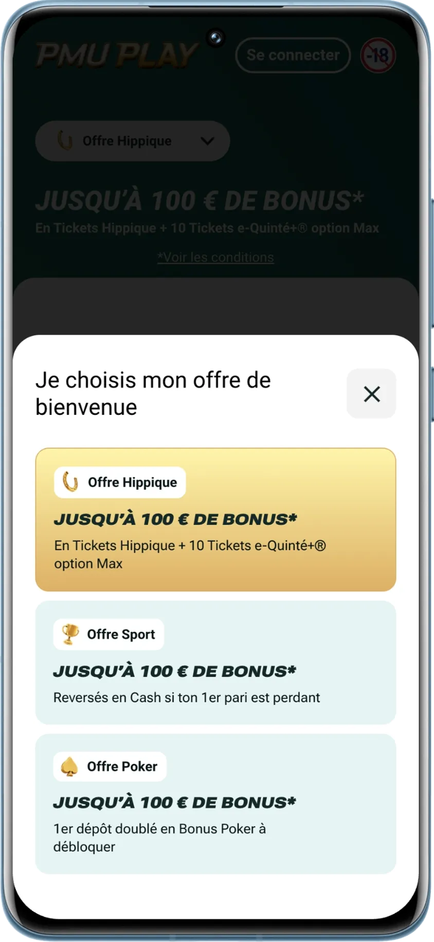 Jusqu'à 100 € en Tickets hippiques en plus de 10 Tickets à 1 € sur l'option Max du Quinté+.