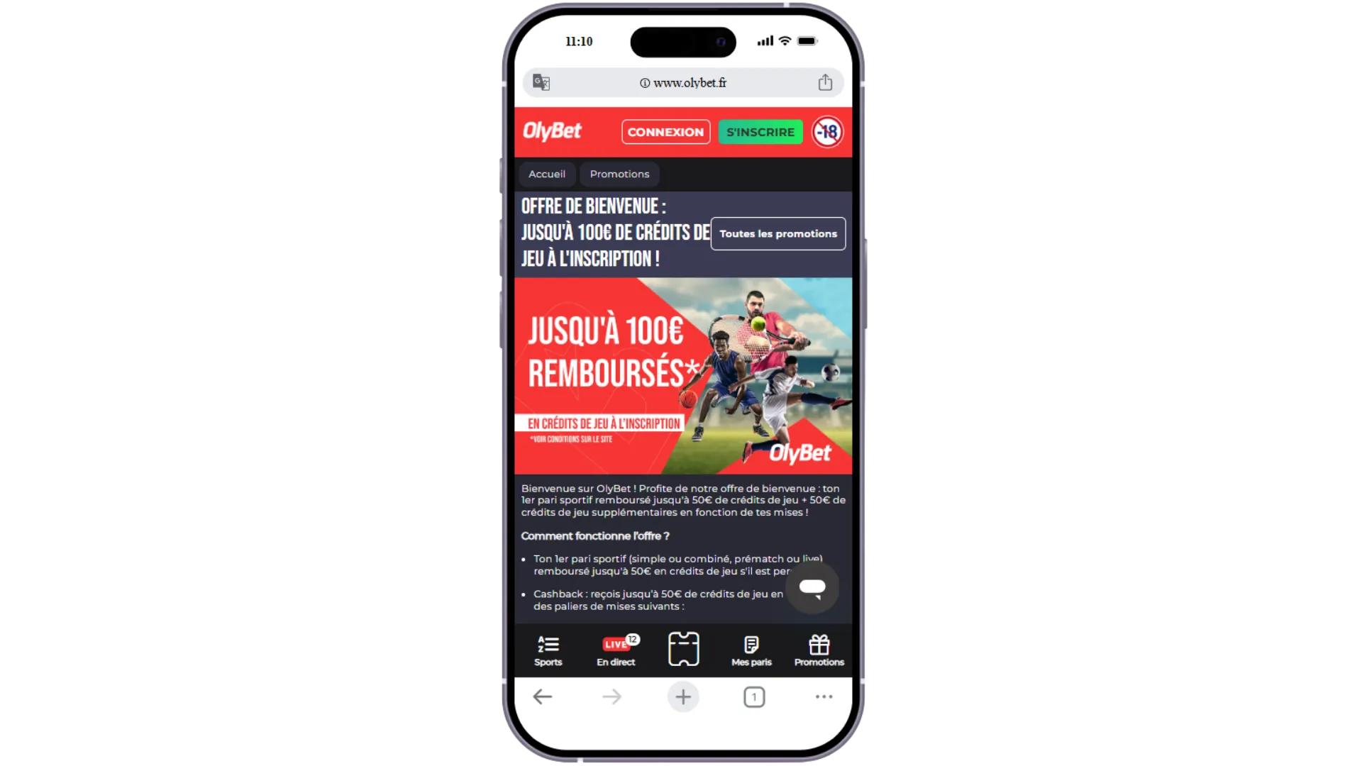 Obtenir son bonus de bienvenue sur Olybet