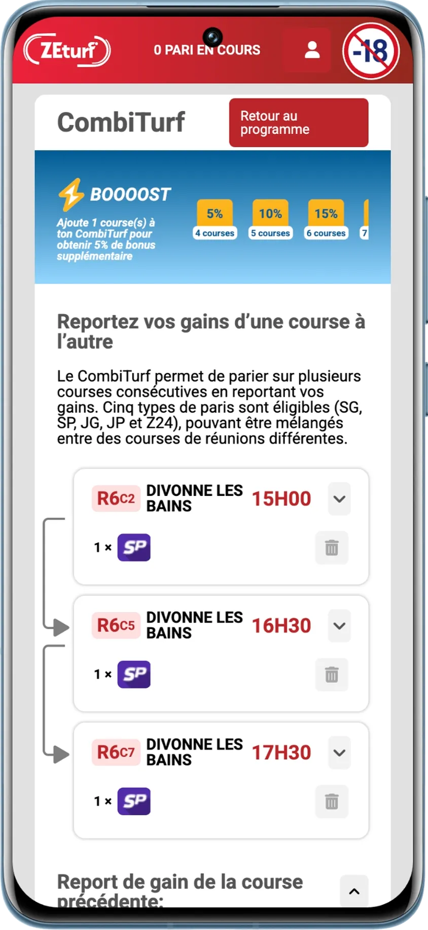 Pariez sur plusieurs courses en même temps grâce au combi turf