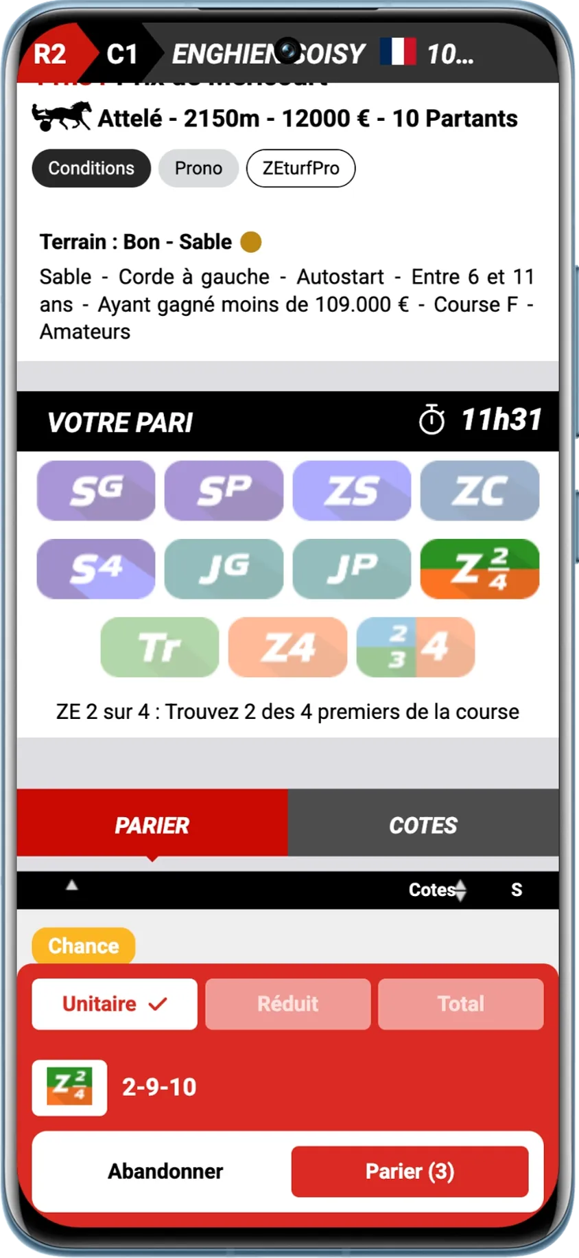 Les paris ZE sont l'avantage principal de ZEturf