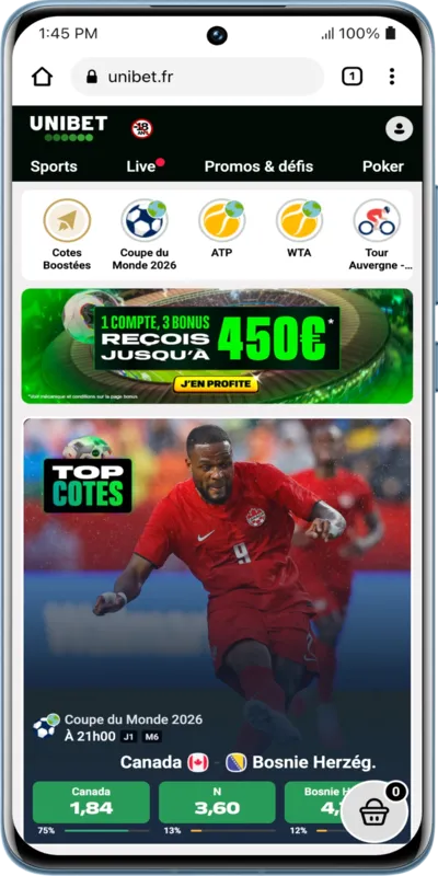 Dernière application mobile Unibet