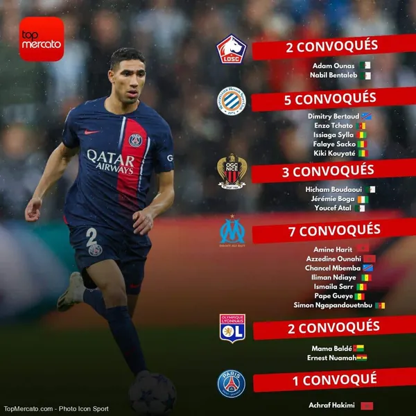 Convoqués Ligue 1, CAN 2024