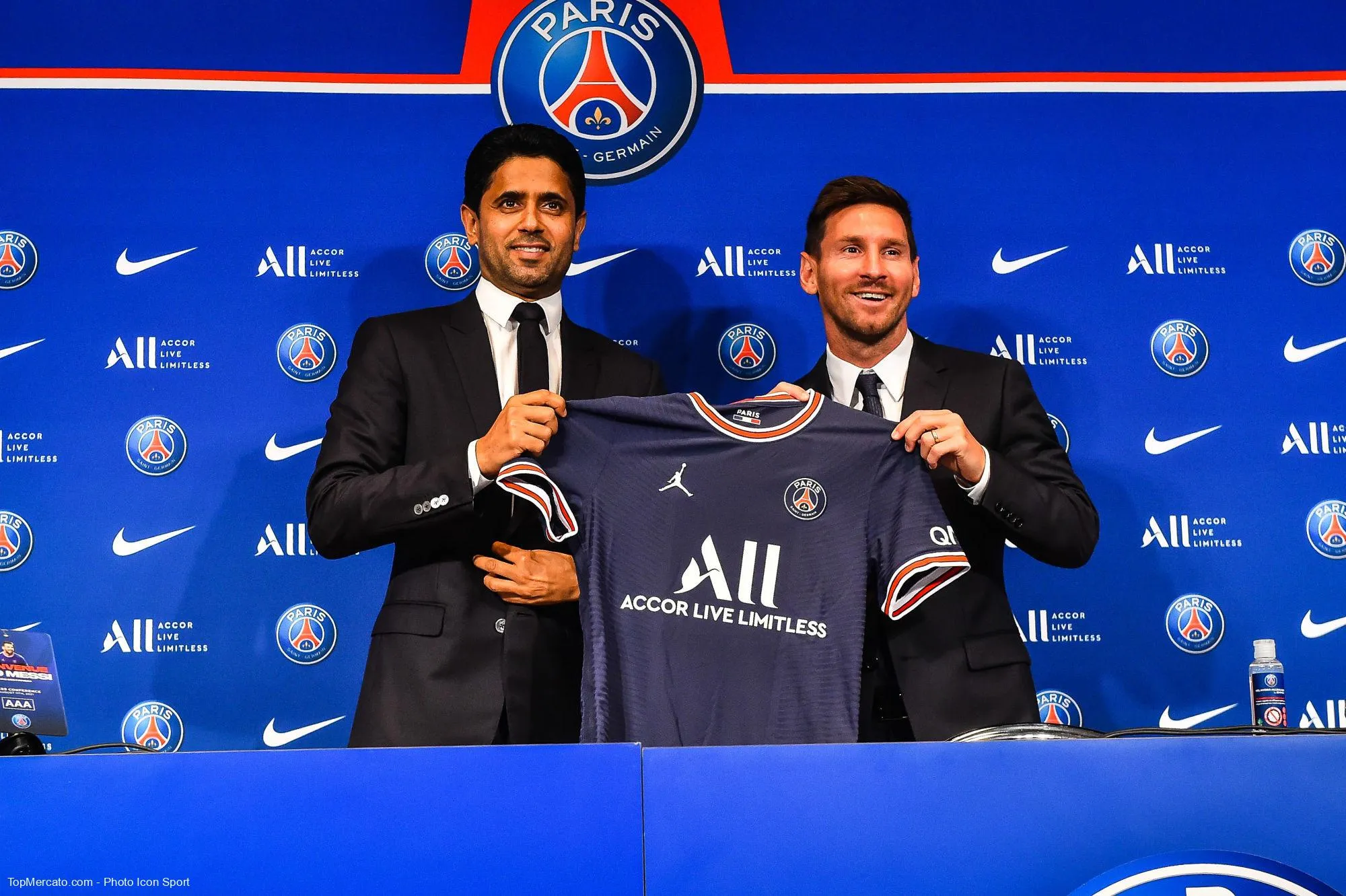 Nasser Al-Khelaïfi et Lionel Messi, PSG