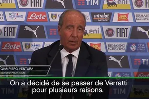 Italie : Ventura explique l’absence de Verratti
