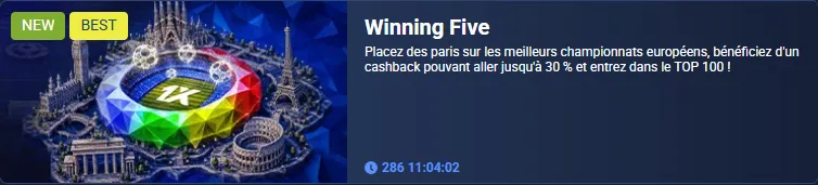 Promo 1xBet Winning Five