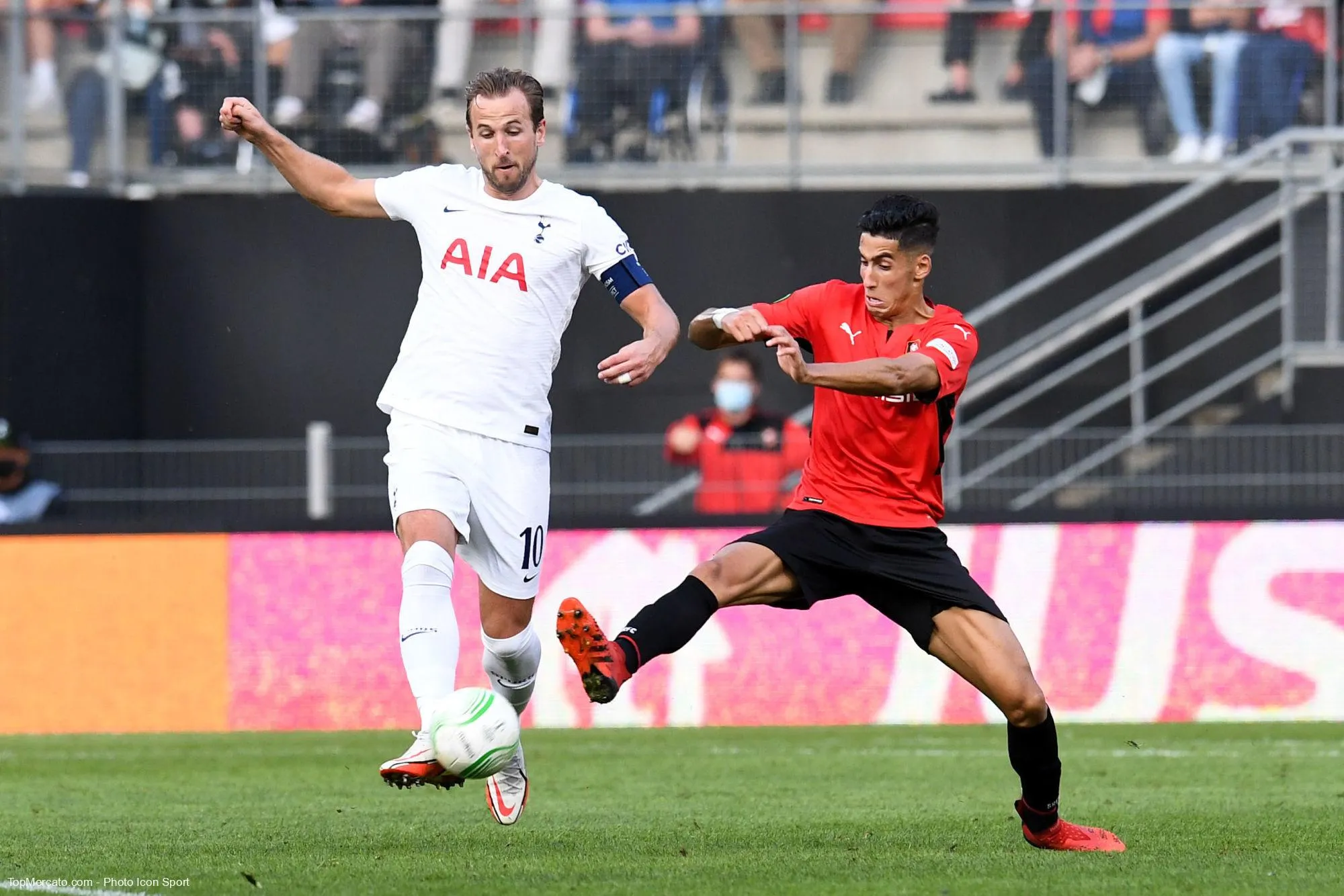 Harry Kane et Nayef Aguerd, Rennes-Tottenham