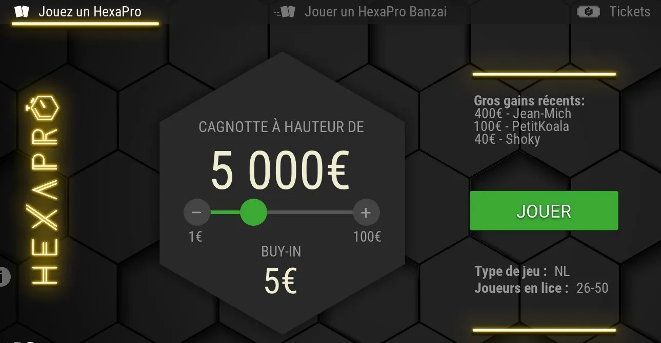 Hexapro sur Unibet poker
