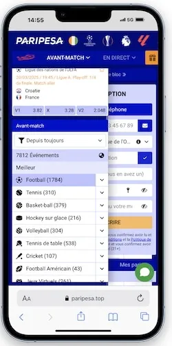 Paris sportifs Paripesa Afrique