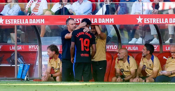 Hansi Flick, Lamine Yamal, FC Barcelone