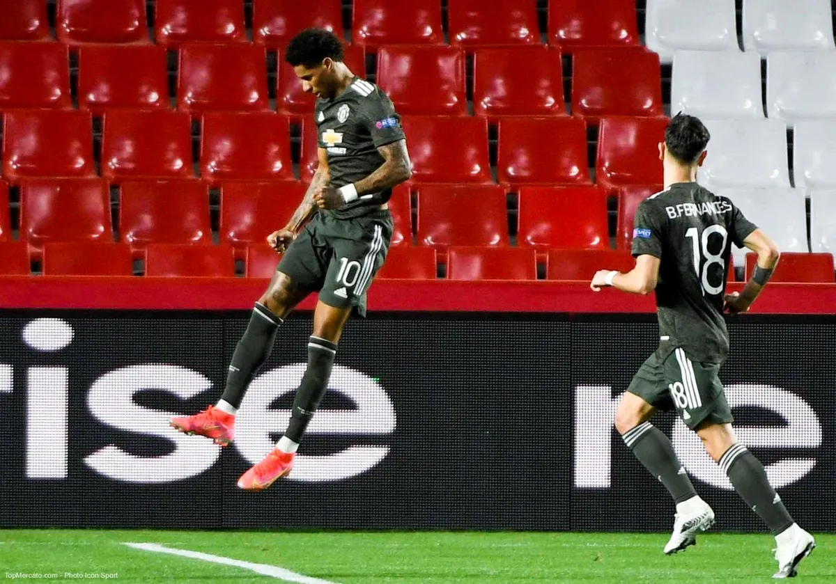 Marcus Rashford et Bruno Fernandes, Grenade-Manchester United
