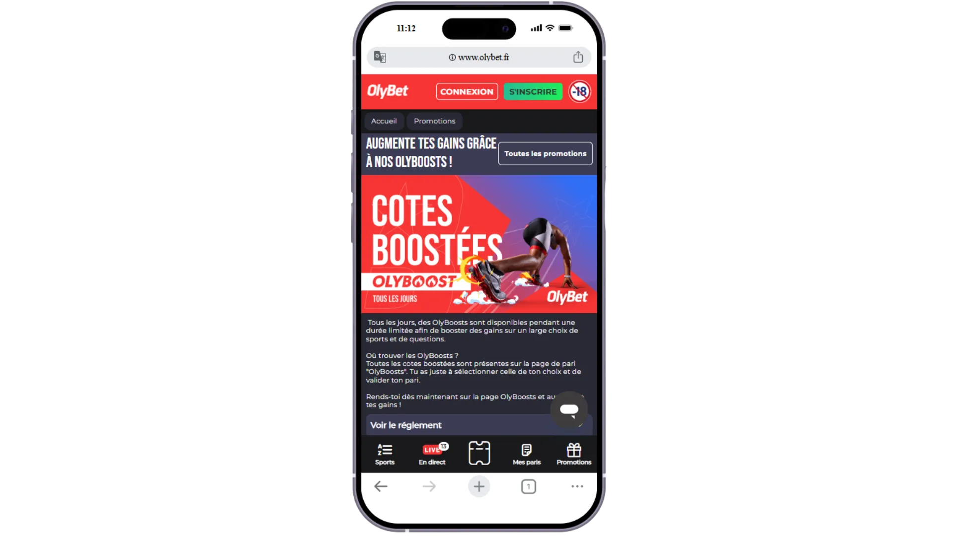 Les cotes boostées sur Olybet