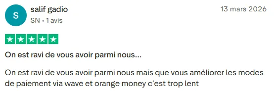 Avis Truspilot sur les paiements