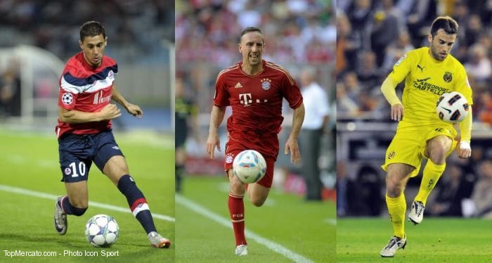 Eden Hazard, Franck Ribéry et Giuseppe Rossi