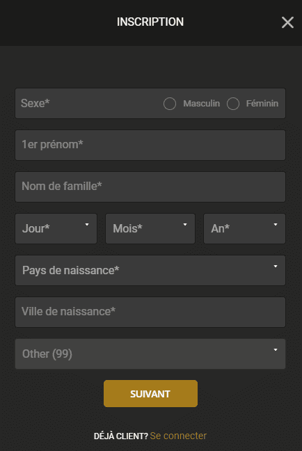 Inscription barrierebet etape 1