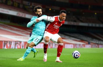 Mohamed Salah et Gabriel, Arsenal-Liverpool