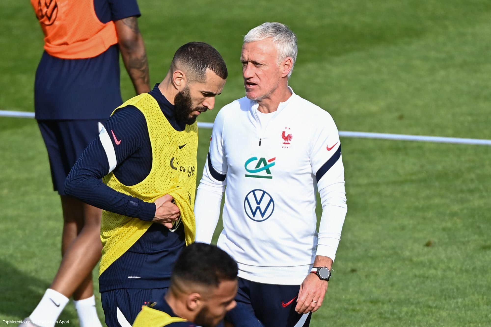 Didier Deschamps and Karim Benzema, French team