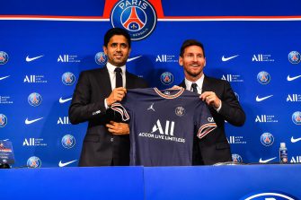 Nasser Al-Khelaïfi et Lionel Messi, PSG