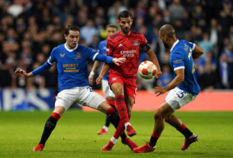 Houssem Aouar, match Glasgow Rangers - Lyon OL