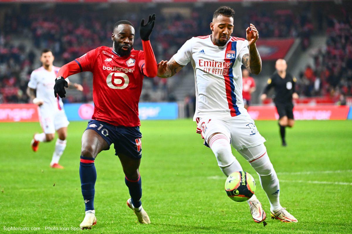 Jonathan Ikoné et Jérôme Boateng, match LOSC Lille-OL Olympique Lyonnais