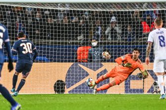 Lionel Messi Thibaut Courtois match PSG Real Madrid