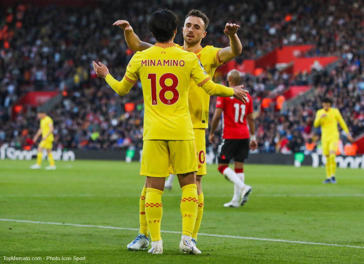 Takumi Minamino Diogo Jota match Southampton Liverpool