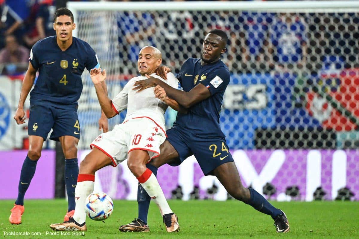 Raphaël Varane Wahbi Khazri Ibrahima Konaté Tunisie France
