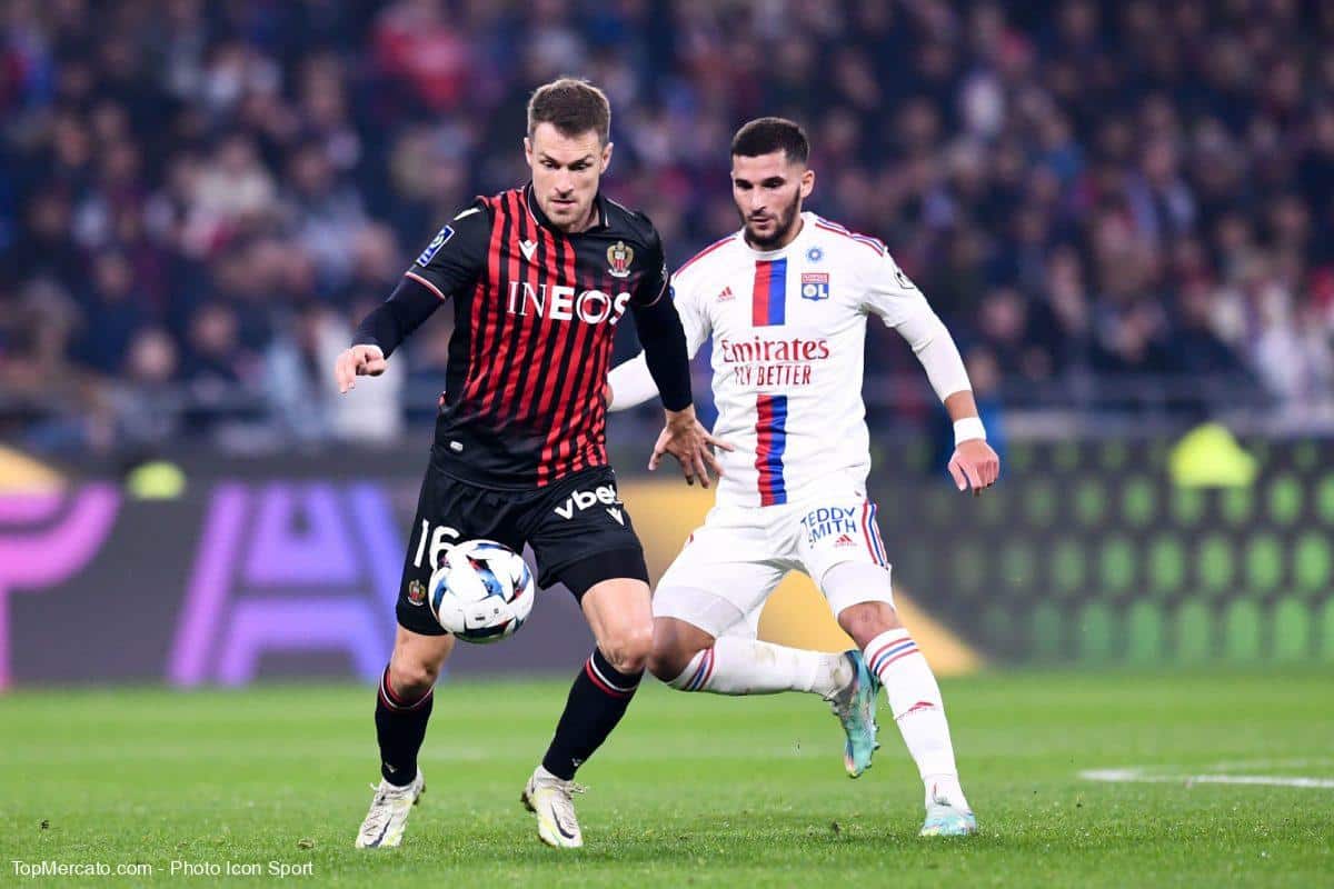 Aaron Ramsey Houssem Aouar Nice OL