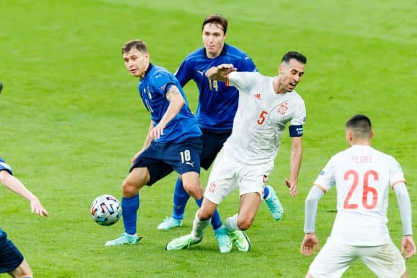 Nicolo Barella Federico Chiesa Sergio Busquets Italie Espagne