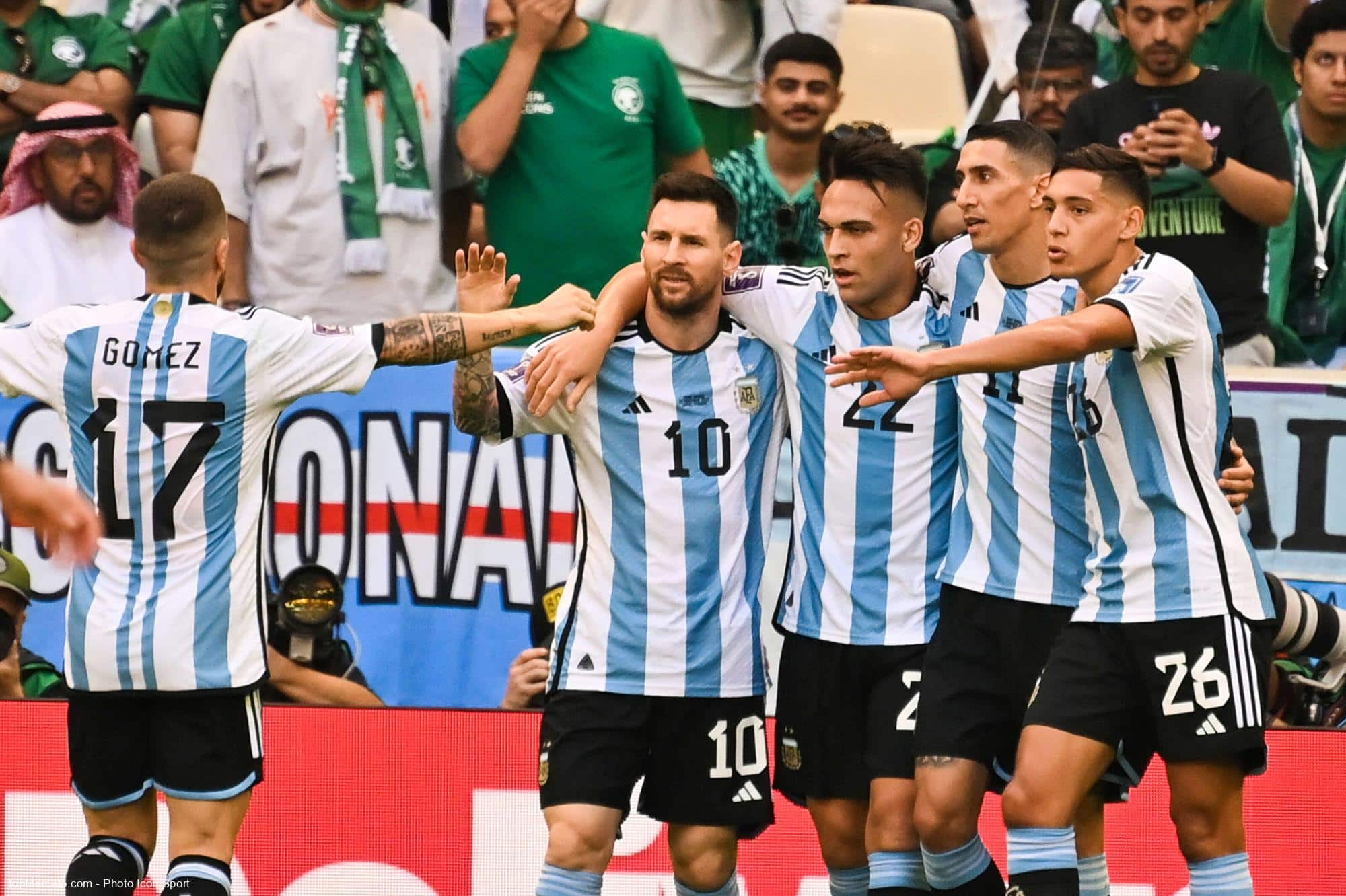 Papu Gomez Lionel Messi Lautaro Martinez Angel Di Maria Argentina