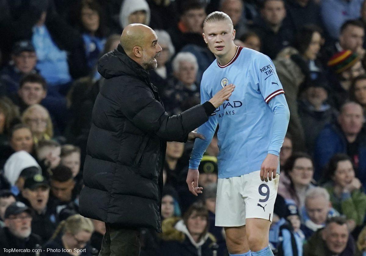 Pep Guardiola Erling Haaland Manchester City