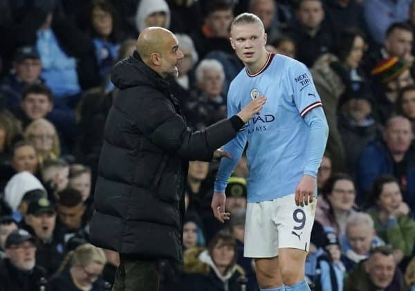 Pep Guardiola Erling Haaland Manchester City