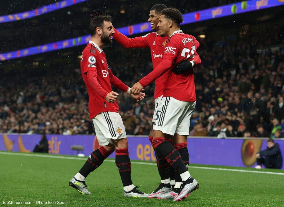 Bruno Fernandes Marcus Rashford Jadon Sancho Manchester United