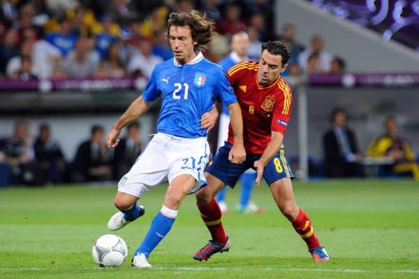 Andrea Pirlo Xavi Italie Espagne 2012