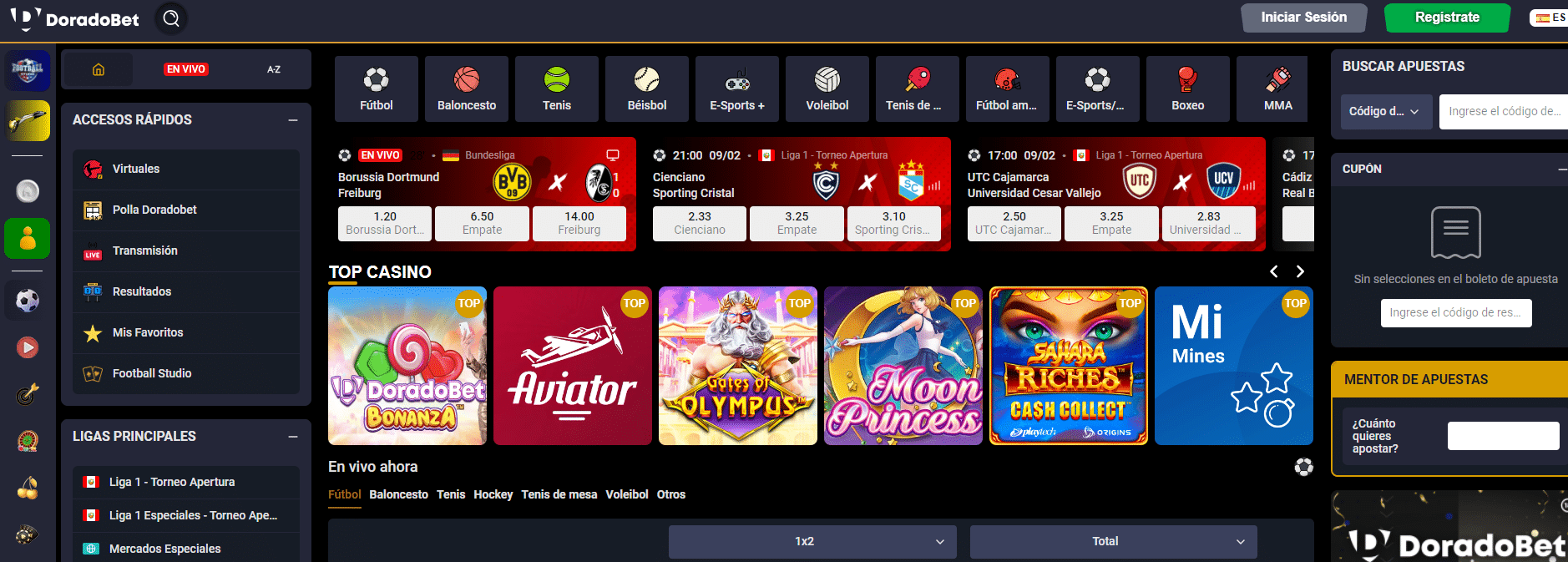 doradobet apuestas en vivo