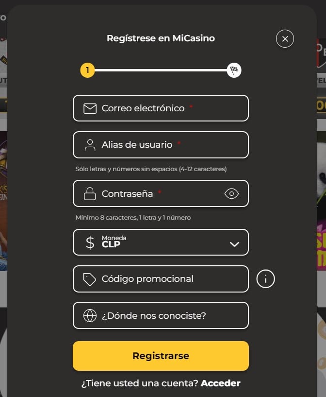 micasino codigo promocional